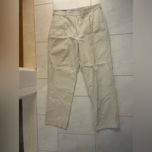 Lands' End Men's Stone Color Front Pleated Cuffed Leg Pants